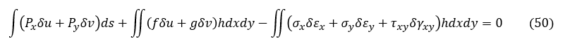 仮想変位の原理の式　2次元版